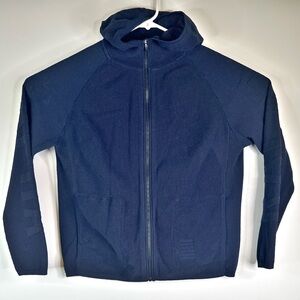 Rapha hooded Dark Blue cotton Knit full zip women’s cardigan
